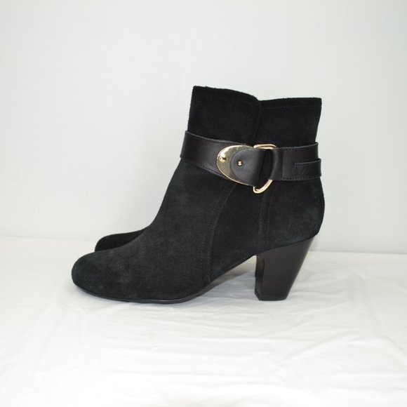 Sofft Nadra Heeled Ankle Boot Booties, Black Suede, Women's 7.5 - Picture 3 of 8